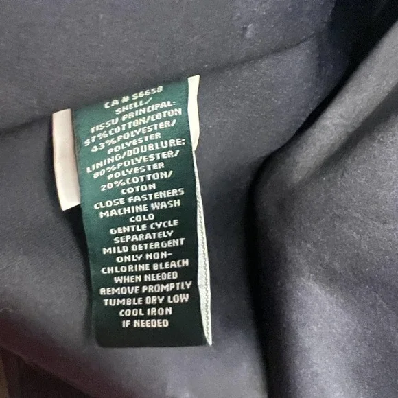 LAUREN Ralph Lauren Navy Jacket Pea Cotton Polyester Coat XL - Picture 4 of 6